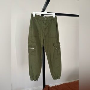 Zara Green Cargo Jogger Pants